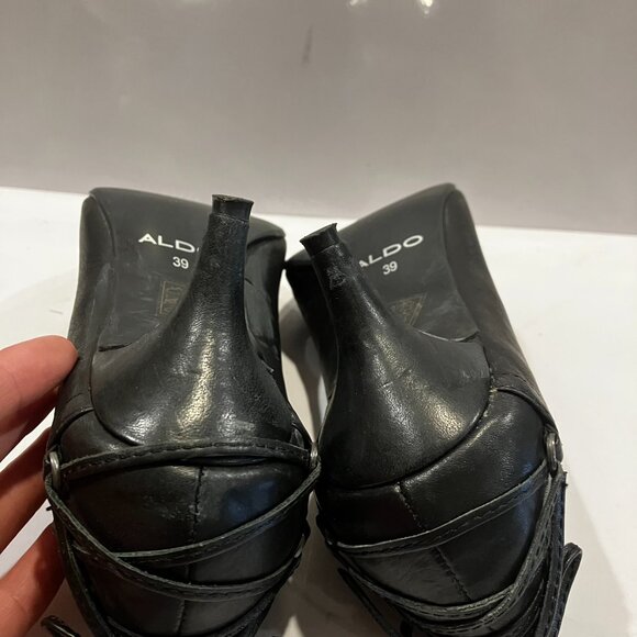ALDO Heels ALDO Pumps Black Leather US Size 8.5 Like New Heels 2.5 inches - Picture 9 of 16